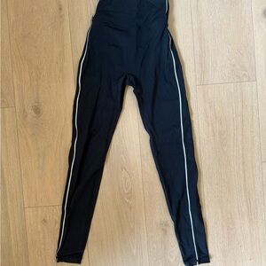 Buffbunny Collection Black Leggings with White Accents